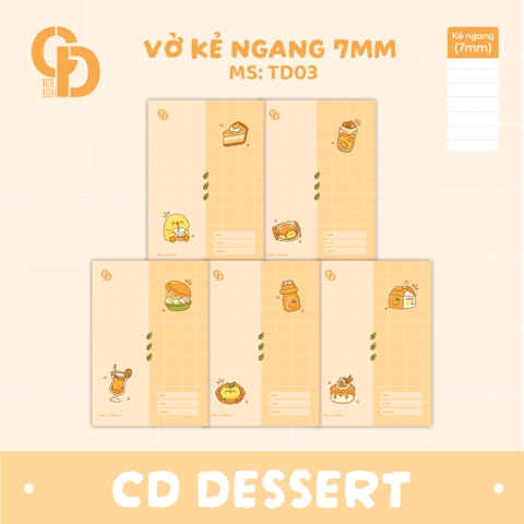 TD03 - Vở kẻ ngang Dessert, Cam, 80tr, ĐL: 70