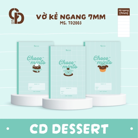 TD2003 - Vở kẻ ngang Dessert, Xanh Mint 200tr, ĐL: 70