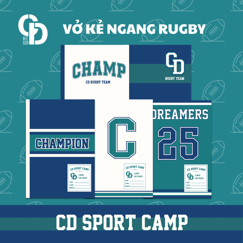 TS102 - Vở kẻ ngang Sport Rugby, Xanh,120tr, ĐL: 70