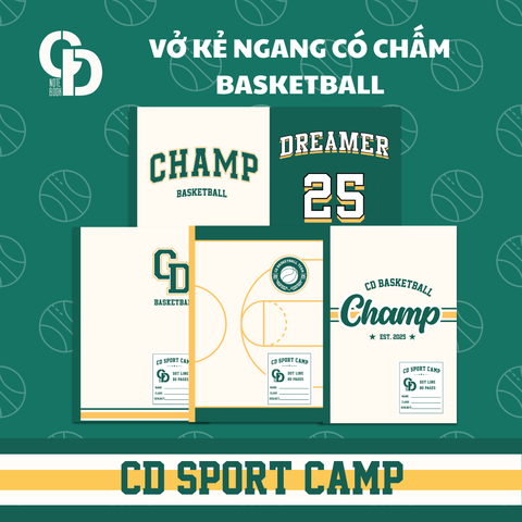 TS203 - Vở kẻ ngang chấm Sport Basketball, Xanh lá, 80tr, ĐL: 70