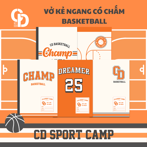 TS204 - Vở kẻ ngang chấm Sport Basketball, Cam, 120tr, ĐL: 70