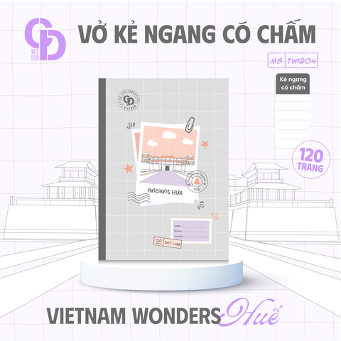 TW1204 - Vở kẻ ngang chấm Huế, B5, Xám, 120tr, ĐL: 60