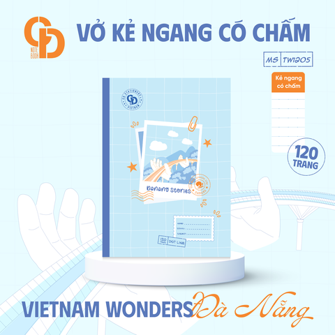 TW1205 - Vở kẻ ngang chấm Đà Nẵng, B5, Xanh dương, 120tr, ĐL: 60