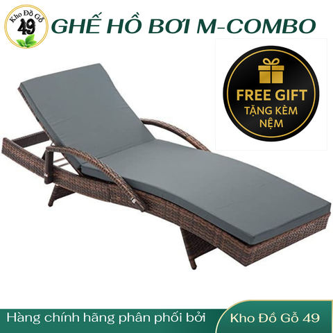 Ghế Hồ Bơi Giả Mây MCOMBO - Nệm XÁM NHẠT