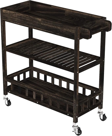 KỆ GỖ ĐA NĂNG GOLDEN TEAK 674760- KỆ ĐẨY NHÀ BẾP GỖ ACACIA 3 TẦNG CÓ BÁNH XE – KHO ĐỒ GỖ 49