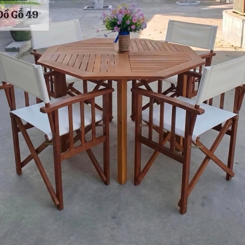 Ghế Đạo Diễn - Director Chair Vải Textilen Trắng