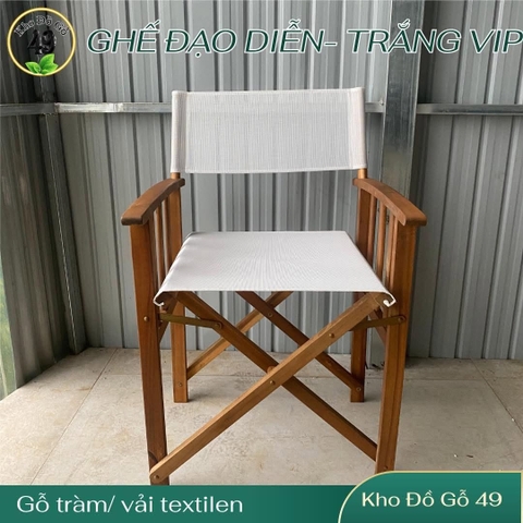 Ghế Đạo Diễn - Director Chair Vải Textilen Trắng