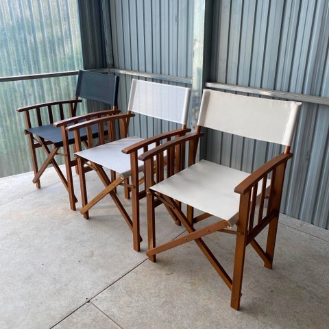 Ghế Đạo Diễn - Director Chair Vải Polyester Trắng Kem