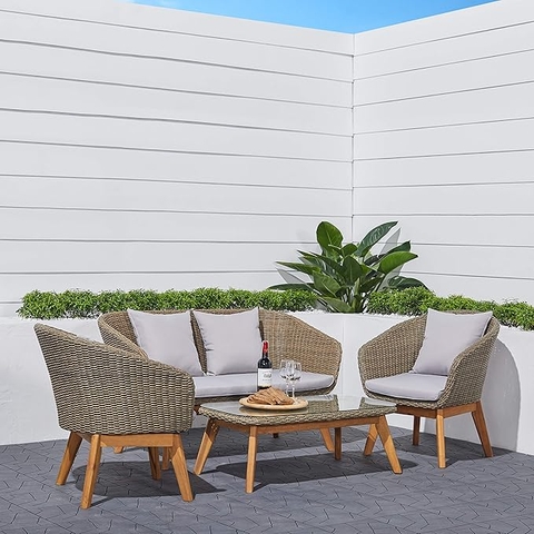 Bộ Sofa Grayton Ngoài Trời Giả Mây – Sang Trọng, Bền Bỉ & Tiện Lợi