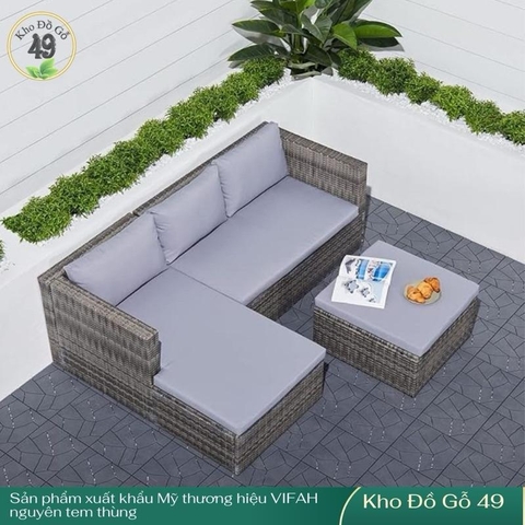 Bộ Sofa Ngoài Trời 3 Món Daytona – Phong Cách Vintage Sang Trọng, Đệm Dày Êm Ái – Hàng Xuất Khẩu Chính Hãng VIFAH