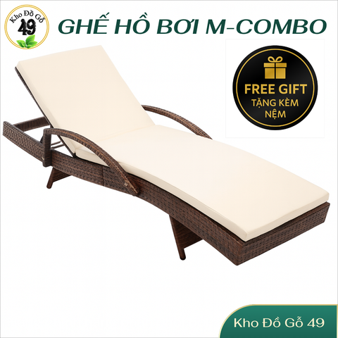 Ghế Hồ Bơi Giả Mây MCOMBO - Nệm XÁM NHẠT