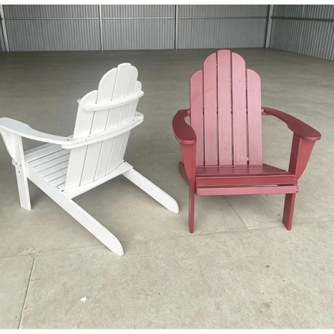 Ghế Adirondack - Silla gỗ tràm sơn đỏ - ghế gỗ thư giãn sân vườn, ban công, hồ bơi