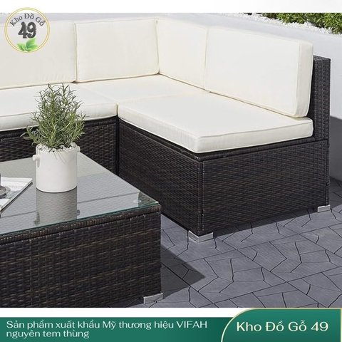 Bộ Sofa Venice Ngoài Trời 7 Món Cao Cấp | Đệm Oeko-Tex | Chống Nước UV | Ghế Sân Vườn Villa Cafe Resort
