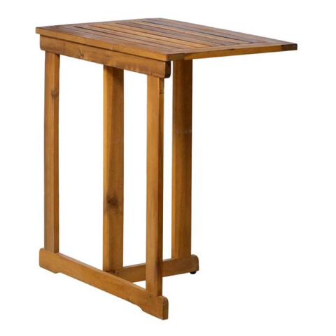 Bàn gỗ ban công gấp gọn xuất Âu- gỗ tràm tự nhiên phủ dầu. KT: D75xR45xC74cm