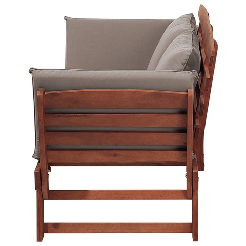 [Ghế Daybed Gỗ Tự Nhiên Ngoài Trời – Điều Chỉnh Tay Tựa – Có Đệm – Phân Phối Chính Hãng bởi Kho Đồ Gỗ 49]
