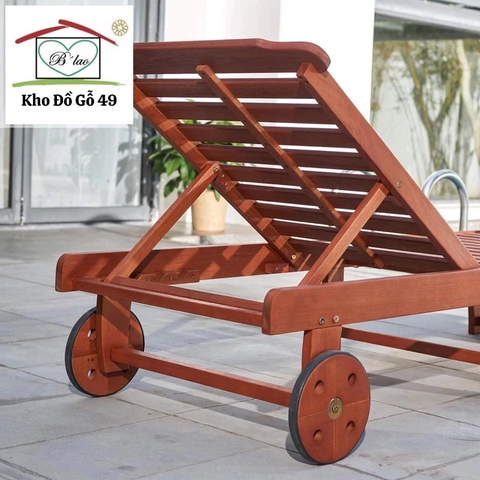 Ghế hồ bơi Malibu VIFAH ghế tắm nắng, giường tắm nắng sân vườn/hồ bơi/bãi biển xuất Âu gỗ bạch đàn