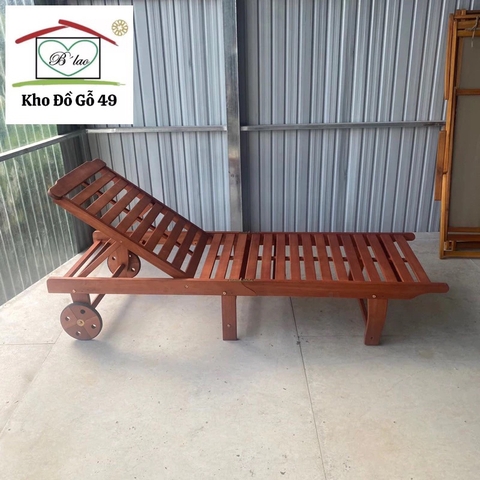 Ghế hồ bơi Malibu VIFAH ghế tắm nắng, giường tắm nắng sân vườn/hồ bơi/bãi biển xuất Âu gỗ bạch đàn
