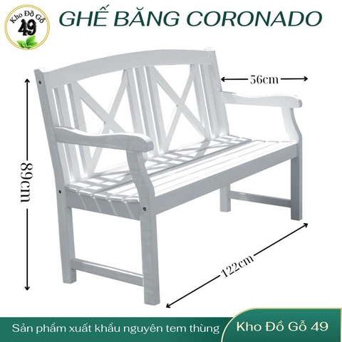 Ghế băng gỗ ngoài trời Vifah Coronado 2 chỗ