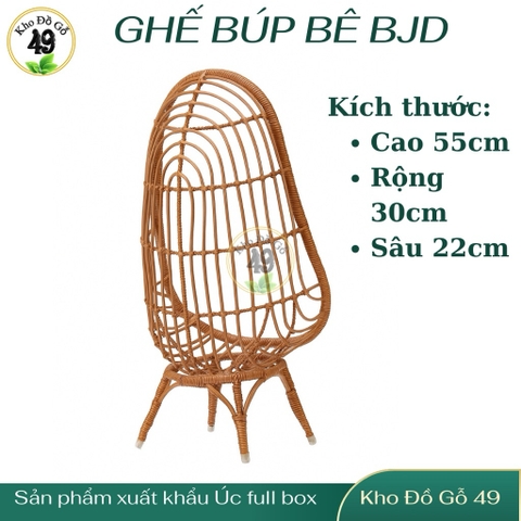 Ghế búp bê BJD xuất Úc & New Zeland- Ghế mây PP rattan hình quả trứng
