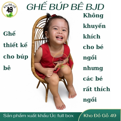 Ghế búp bê BJD xuất Úc & New Zeland- Ghế mây PP rattan hình quả trứng
