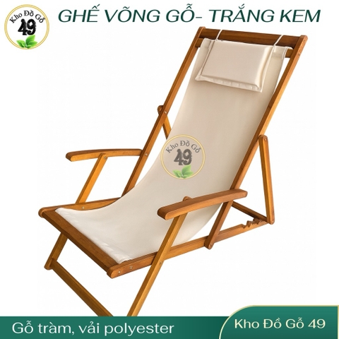 Ghế Võng Thư Giãn Sân Vườn Gỗ Acacia – Gấp Gọn, Tiện Lợi, Đa Màu Sắc