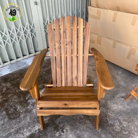 Ghế Tắm Nắng Gỗ Tràm Tự Nhiên Gấp Gọn – Ghế Thư Giãn Adirondack Ngoài Trời, Bãi Biển, Sân Vườn