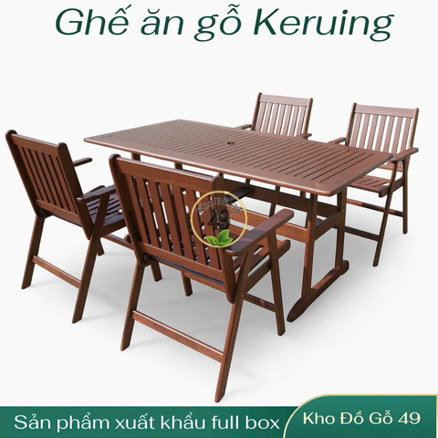 GHẾ ĂN GỖ DẦU TỰ NHIÊN TRONG NHÀ & NGOÀI TRỜI