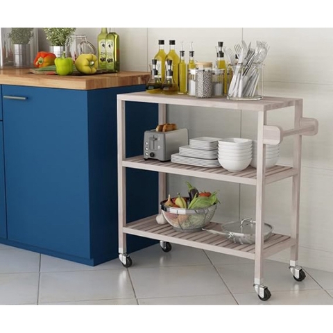 KỆ GỖ ĐA NĂNG EXPRESSO 674777- KỆ ĐẨY NHÀ BẾP GỖ ACACIA 3 TẦNG CÓ BÁNH XE – KHO ĐỒ GỖ 49