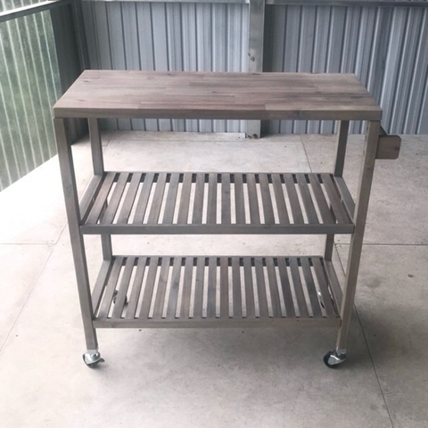 KỆ GỖ ĐA NĂNG EXPRESSO 674777- KỆ ĐẨY NHÀ BẾP GỖ ACACIA 3 TẦNG CÓ BÁNH XE – KHO ĐỒ GỖ 49