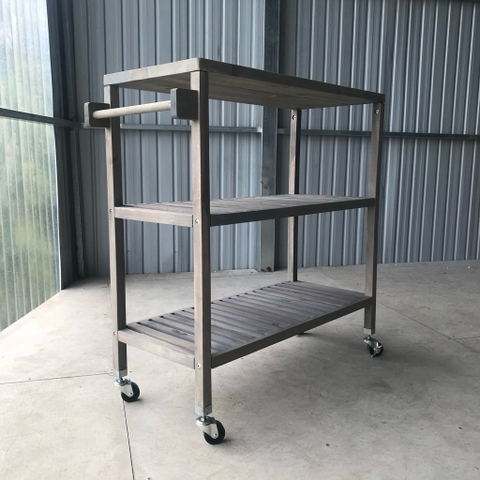 KỆ GỖ ĐA NĂNG EXPRESSO 674777- KỆ ĐẨY NHÀ BẾP GỖ ACACIA 3 TẦNG CÓ BÁNH XE – KHO ĐỒ GỖ 49