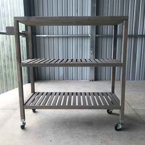 KỆ GỖ ĐA NĂNG EXPRESSO 674777- KỆ ĐẨY NHÀ BẾP GỖ ACACIA 3 TẦNG CÓ BÁNH XE – KHO ĐỒ GỖ 49