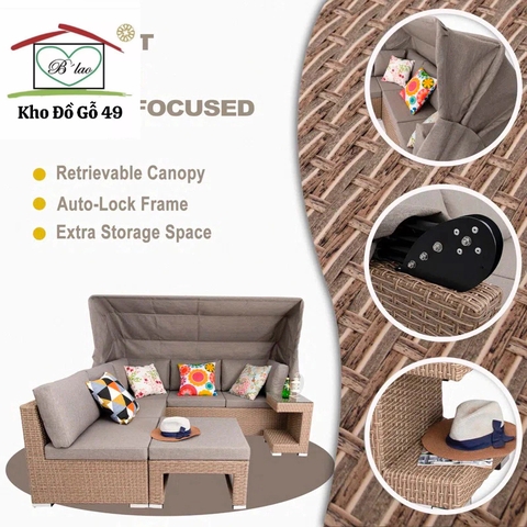 Ghế sofa ngoài trời hàng xuất châu âu - Patio sofa Giá web ~ 1500$/set
