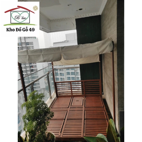 Ghế hồ bơi Praktiker ghế tắm nắng, giường tắm nắng sân vườn/hồ bơi/bãi biển xuất Âu gỗ tràm KT 180x200x200cm