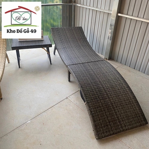 Ghế Hồ Bơi Giả Mây Safavieh Xuất Khẩu Châu Âu – Gấp Gọn, Thư Giãn, Tắm Nắng Sân Vườn, Hồ Bơi