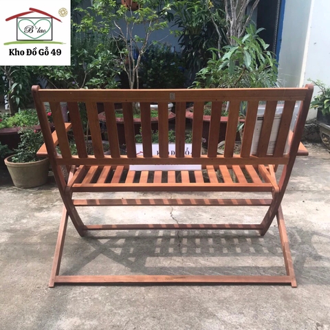 Ghế băng sân vườn xếp gọn- Garden bench xuất Âu gỗ bạch đàn