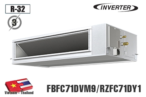 Điều hoà âm trần nối ống gió Daikin 24.000 BTU 1 chiều inverter điện 3 Pha FBFC71DVMV9/RZFC71EY1