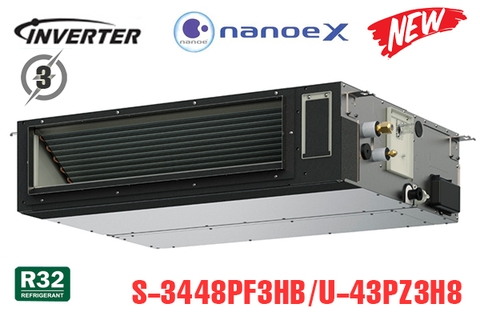 Điều hoà âm trần nối ống gió Panasonic  43.000 BTU 1 chiều inverter điện 3 Pha S-3448PF3HB/U-43PZ3H8