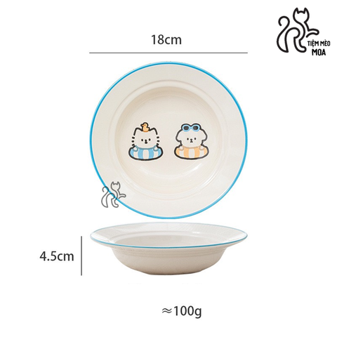 Dĩa sứ sâu lòng đựng thức ăn cho thú cưng - Dĩa ăn cho thú cưng - Tiệm Mèo Moa