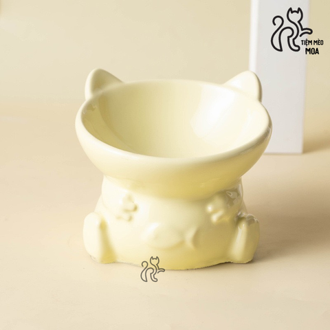 Chén sứ chống gù lưng có đế chống trượt cho thú cưng - Chén ăn cho thú cưng - Tiệm Mèo Moa