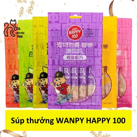 Súp thưởng WANPY HAPPY 100 cho mèo 5 thanh  - Tiệm Mèo Moa
