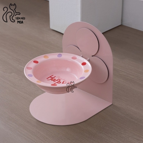 Chén bay - đế nam châm - Chén ăn bằng gốm sứ có thể điều chỉnh độ cao chống gù lưng cho mèo - Tiệm Mèo Moa