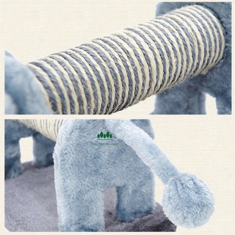 Đồ chơi cào móng dây thừng cho mèo hình thú dễ thương ĐUÔI LÒ XO VÀ BANH LỤC LẠC - Chiếc Mèo Kêu Ngoa