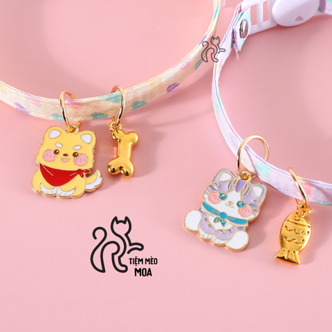 Vòng cổ 2 tag dễ thương cho mèo - Tiệm Mèo Moa