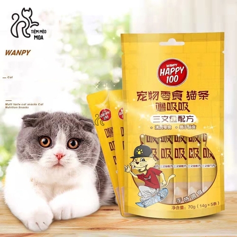 Súp thưởng WANPY HAPPY 100 cho mèo 5 thanh  - Tiệm Mèo Moa