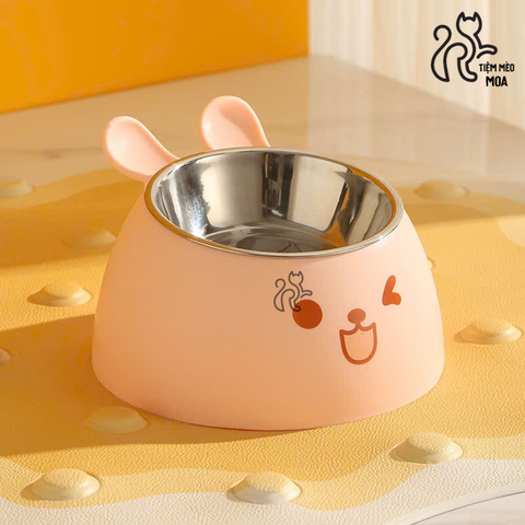 Chén ăn inox thỏ dễ thương cho thú cưng - Tiệm Mèo Moa
