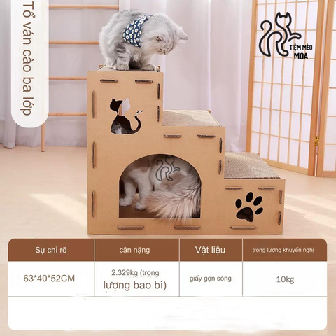 Cào móng bậc thang cho mèo - Đồ chơi cào móng cho mèo - Tiêm Mèo Moa