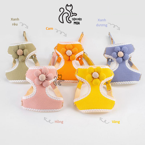 Yếm hoa dễ thương dắt thú cưng đi dạo/ Yếm dắt - Tiệm Mèo Moa