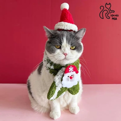 [NOEL 3] Khăn/ yếm nhung cho thú cưng - Phụ kiện theo mùa cho thú cưng - Tiệm Mèo Moa
