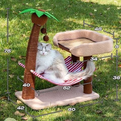 Cattree cây dừa mùa hè có võng - Tiệm Mèo Moa