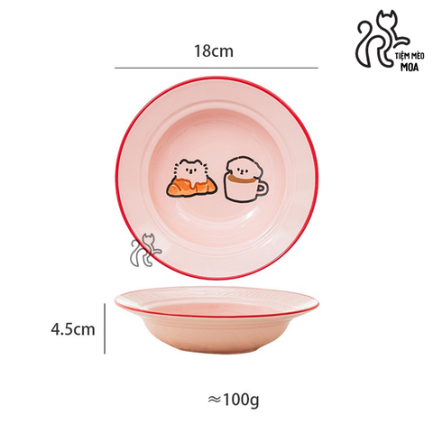 Dĩa sứ sâu lòng đựng thức ăn cho thú cưng - Dĩa ăn cho thú cưng - Tiệm Mèo Moa